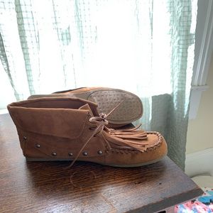 Moccasin booties.